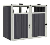 Outsunny Abri pour 2 poubelles 240 L – acier galvanisé – couvercles relevables à 180° – gris foncé