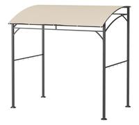 Outsunny Abri pour Barbecue, Tonnelle de Jardin 215 x 150 x 220 cm en Métal avec Crochets pour Terrasse, Jardin, Cour, Beige