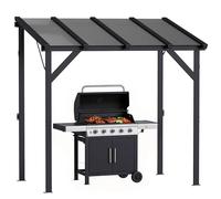Abri pour Barbecue - Outsunny - 244 x 150 x 244 cm - avec Toit en Polycarbonate et Cadre en Aluminium - gris foncé