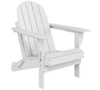 Outsunny Adirondack Chaise de jardin pliable Fauteuil de jardin Meuble de balcon Blanc 75 x 87 x 93 cm
