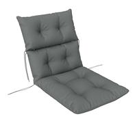 Outsunny Adirondack Coussin de chaise tufté épais avec dossier, coussin de chaise à bascule avec attaches pour extérieur et intérieur, gris clair