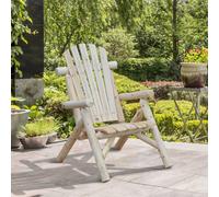 Outsunny Adirondack Fauteuil de Jardin Style Néo-Rétro en Bois Naturel de Pin 83 x 68 x 101cm