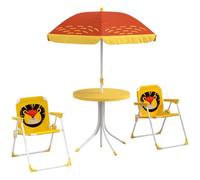 Outsunny AIYAPLAY Ensemble Salon de Jardin Extérieur Enfant 4 Pièces Jaune