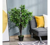 Outsunny Arbre Artificiel Olivier Plante Artificiel Hauteur 1,2 m Tronc Branches Lichen Feuilles Grand réalisme Pot Inclus Description:Ajoutez une touche de vert dans votre salon, bureau, entrée, terr
