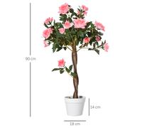 Outsunny Arbre artificiel, Plante artificielle dans un pot en ciment, Plante artificielle