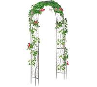 Outsunny Arche de Jardin Arche à rosiers Style Fer forgé dim. 120L x 30l x 226H cm métal époxy Noir Vieilli cuivré