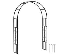 Outsunny Arche de Jardin en Acier, Arceau à rosiers pour Plantes grimpantes, rosiers, vignes de glycine, pour décoration de cérémonie, 150 x 40 x 223 cm, Noir