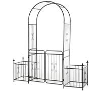 Outsunny Arche de Jardin métallique avec Portail, Doubles Portes, Noir