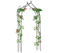 Outsunny Arche de Jardin & Treillis Style Vintage, Noir, 2,5 m