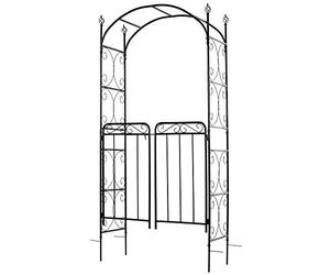 Outsunny Arche décorative de jardin en métal avec portail, patio treillis tonnelle