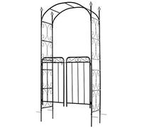 Outsunny Arche Métallique Décorative avec Porte, Treillis de Patio