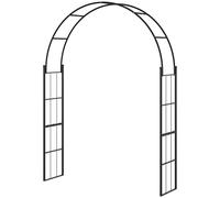 Outsunny Archetto de Jardin pour Plantes Grimpantes et Décorations, Métal Noir, 157x40x223cm