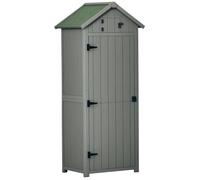 Outsunny - Armoire abri de jardin - Bois - 77x54.2x179cm - Gris