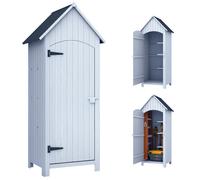 Outsunny - Armoire abri de jardin - Bois de sapin - 77,5x54,2x179,5cm - Blanc