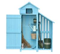 Outsunny Armoire abri de Jardin Remise pour Outils 3 étagères 2 Portes loquets + Range-bûches Toit Pente bitumé Bois Sapin traité