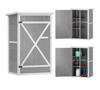 Outsunny Armoire abri de Jardin Remise pour Outils Bois de Sapin pré-huilé Toit bitumé incliné - Grande Porte verrouillable loquet - 2 étagères - dim. 75L x 56l x 115H cm