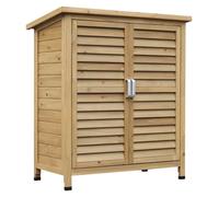 Outsunny Armoire de Jardin Abri Jardin Étagère 87 x 46,5 x 96,5 cm Jaune