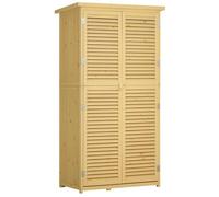 Outsunny Armoire de Jardin abri Jardin Remise pour Outils sur Pied dim. 87L x 47l x 160H cm 2 étagères Portes persiennes Toit bitumé étanche Bois pin Sapin pré-huilés