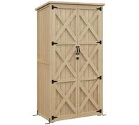 Outsunny Armoire de Jardin abri Jardin Remise pour Outils sur Pied 90L x 54,5l x 161/168,5H cm 2 étagères Toit bitumé étanche Bois pin Autoclave, Naturel