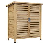 Outsunny Armoire de Jardin abri Jardin Remise pour Outils sur Pied dim. 87L x 46,5l x 96,5H cm étagère Portes persiennes Toit bitumé Jaune