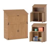 Outsunny Armoire de Jardin et Remise, étagère 110x54x136cm Bois Naturel