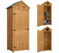 Outsunny Armoire de Jardin Extérieur 3 Étagères 77x54x179 cm Jaune