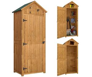 Outsunny Armoire de Jardin Extérieur 3 Étagères 77x54x179 cm Jaune