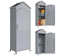 Outsunny Armoire de Jardin Extra Haute Remise à Outils 85x58x213cm Gris
