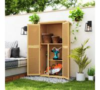 Outsunny Armoire de jardin hangar à outils en bois 4 ventilateurs à main avec toit d'asphalte Jaune clair Or