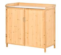 Outsunny Armoire de Jardin sur Pied Table de rempotage 2 en 1 Étagère
