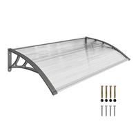 Outsunny Auvent de Porte abri Pluie 110x60cm Gris