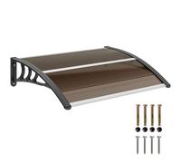 Outsunny Auvent de porte d'entrée 75 x 100 cm Auvent en polycarbonate brun