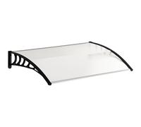 Auvent de porte d'entrée - Outsunny - toit marquise en polycarbonate - protection contre pluie neige UV - 90 x 122 cm -