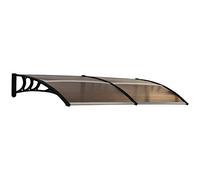 Outsunny Auvent de Porte d'entrée, Toit Marquise de Porte Exterieur en Polycarbonate et Aluminium résistante Toit abri Protection Contre la Pluie et UV pour terrasse, Balcon, 195 x 75 cm, Marron