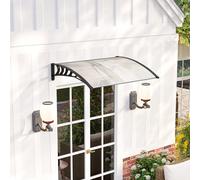 Outsunny – Auvent de porte Marquise voûtée 122 x 89 cm Polycarbonate Profil aluminium Blanc