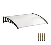 Outsunny – Auvent de porte Marquise voûtée 122 x 89 cm Polycarbonate Profil aluminium Blanc
