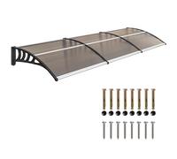 Outsunny Auvent de Porte Entrée Polycarbonate Anti-UV 303x96cm Marron