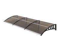 Outsunny Auvent de porte toit marquise en polycarbonate auvent de porte d'entrée bord en aluminium contre la pluie et UV