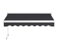 Outsunny Auvent électrique/manuel rétractable à moitié cassette, télécommande, cadre en aluminium, 2,5 x 2 m, Gris