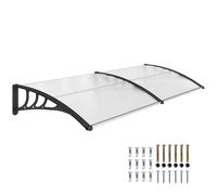 Outsunny Auvent Marquise de Porte Design voûté Arrondi dim. 195L x 75l x 23H cm Polycarbonate Plastique Noir Transparent