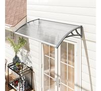Outsunny Auvent Moderne en Polycarbonate, Aluminium et PP pour Balcons, Fenêtres et Portes, 110x60x18 cm