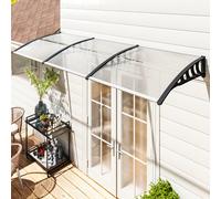 Outsunny Auvent Moderne en Polycarbonate, Aluminium et PP pour Balcons, Fenêtres et Portes, 303x96x27 cm, Noir et Transparent
