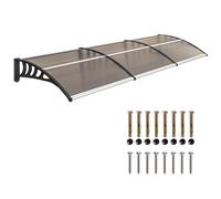 Outsunny Auvent pour porte d'entrée - 303 x 96 x 27 cm - Auvent avec protection UV - Protection contre la pluie - Protection solaire pour l'extérieur - En aluminium - Noir et marron
