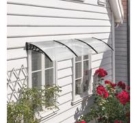 Outsunny Auvent protecteur, protection solaire et contre la pluie, avec support mural, 295x90 cm, Blanc