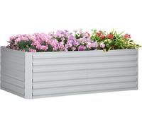 Outsunny Bac à fleurs surélevé en acier, bac à plantes précoce, bac à fleurs enfichable, bac à plantes 180x90x60cm pour jardin balcon terrasse, bac à légumes pour fleurs, plantes, fruits