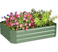 Outsunny Bac à plantes surélevé en acier, bac à fleurs empilable, bac à légumes 120x90x30cm pour le jardin et le balcon, bac à fleurs, plantes et légumes