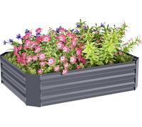 Outsunny Bac à plantes surélevé en acier, bac à fleurs empilable, bac à légumes 120x90x30cm pour le jardin et le balcon, bac à fleurs, plantes et légumes