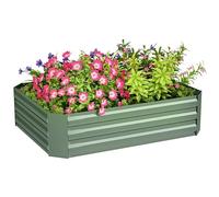 Outsunny Bac à Plantes surélevé en Acier, bac à Fleurs empilable, bac à légumes 120x90x30cm pour Le Jardin et Le Balcon, bac à Fleurs, Plantes et légumes.