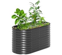 Outsunny Bac à Plantes surélevé en Acier, Empilable et Emboîtable, 160x80x80cm, Bac à Légumes pour Jardin, Balcon ou Terrasse