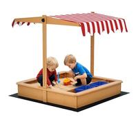 Outsunny Bac à Sable Bois avec Couverture et auvent 3-7 Ans